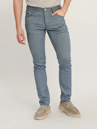 Брюки зауженного кроя из льна и хлопка